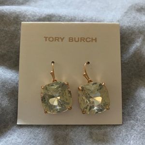 Tory Burch gemstone drop earrings (clear crystal)